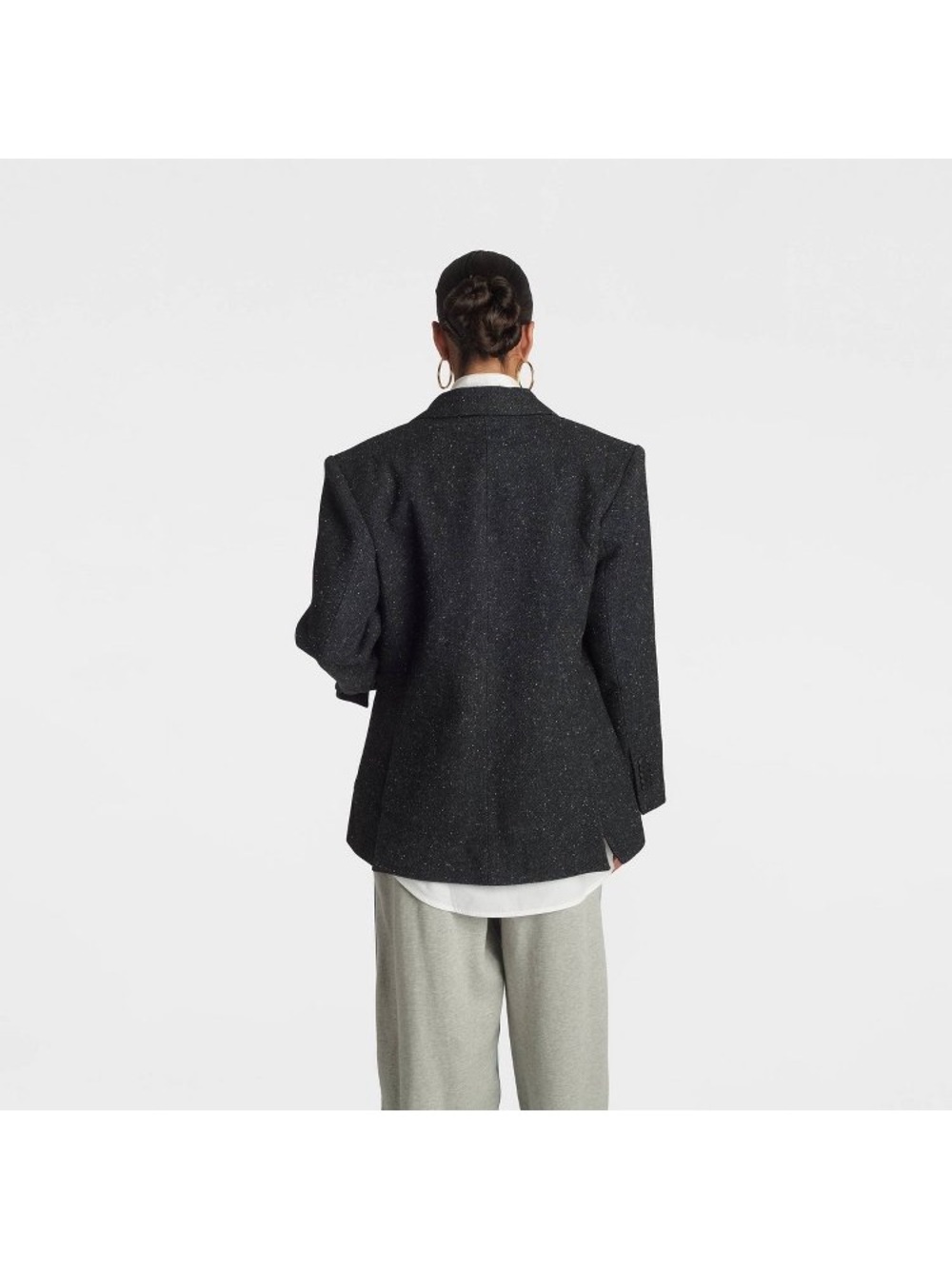 Black Speckled Oversized Tailored Blazer